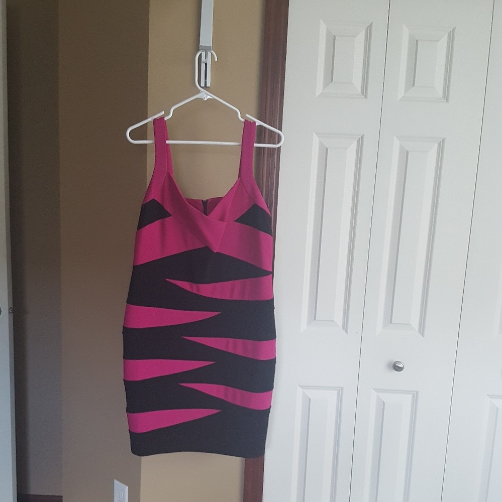 Pink and black dress